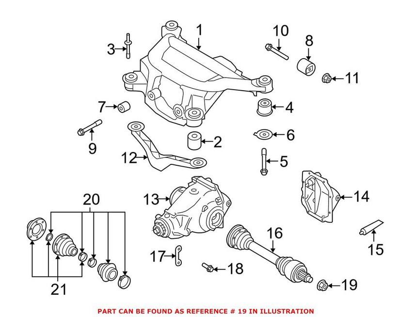 BMW Axle Nut - Rear (M24x1.5) 33406799223